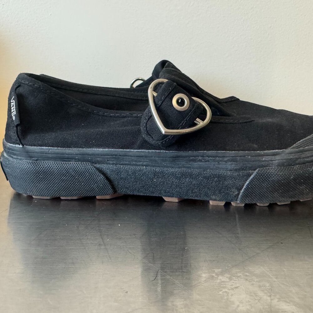 Vans Mary Jane Heart Buckle Sneakers – Black – Women’s Size 6